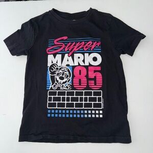 OLD NAVY Boys Small 6-7 Black Pink Blue Super Mario Brothers Short Sleeve TShirt